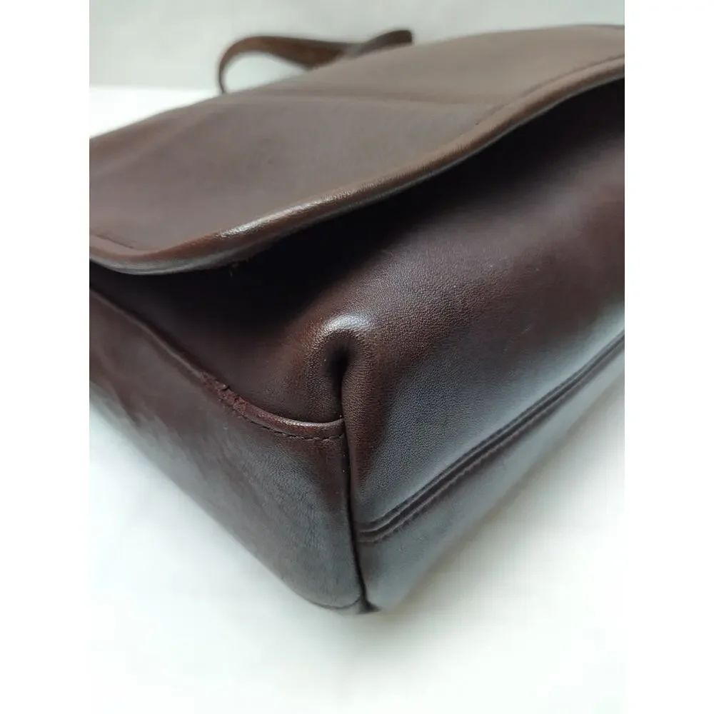 Coach Brown Leather Flap Closure Messenger Crossbody Bag - Vintage Made in USA